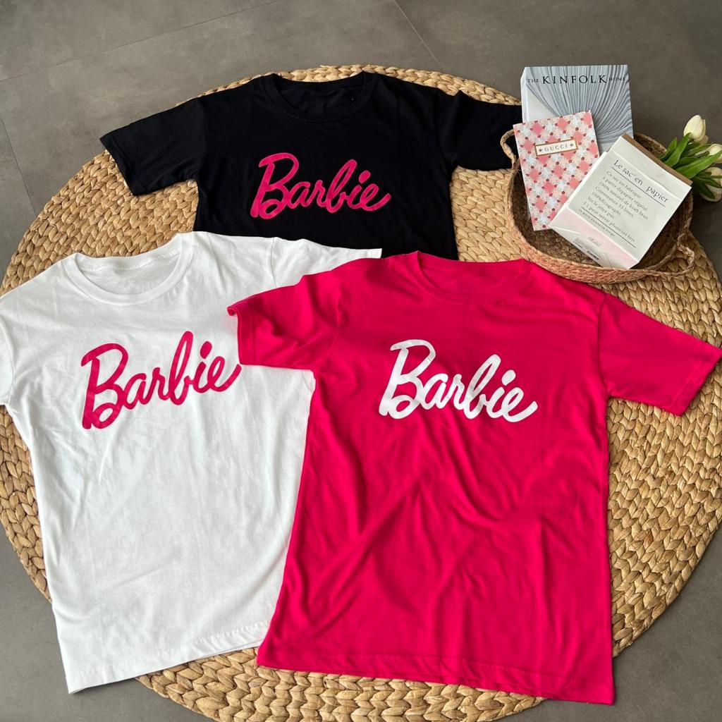 BARBIE FUSCHIA HITAM PUTIH l KAOS BAJU TSHIRT TUMBLR TEE OVERSIZE PINK FANTA BLACK WHITE