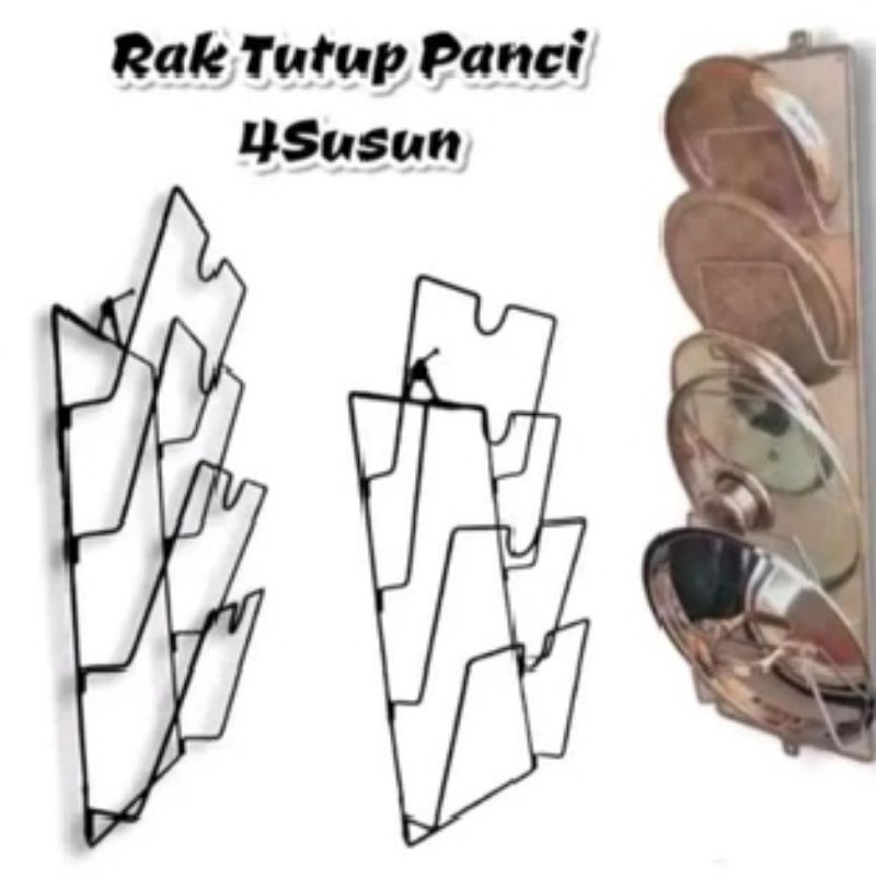 rak gantung tutup panci 4 susun/rak gantung serbaguna