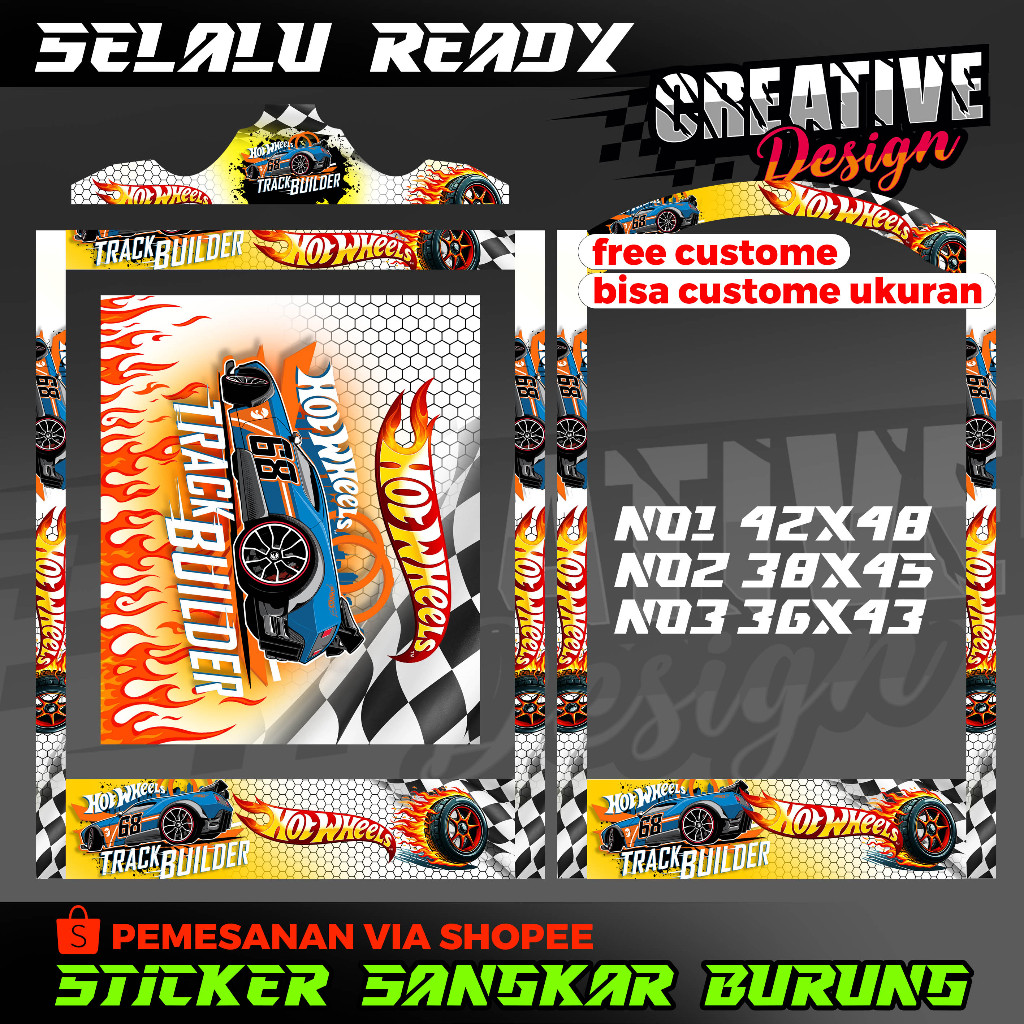 STICKER SANGKAR KOTAK CUSTOME MOBIL RACE