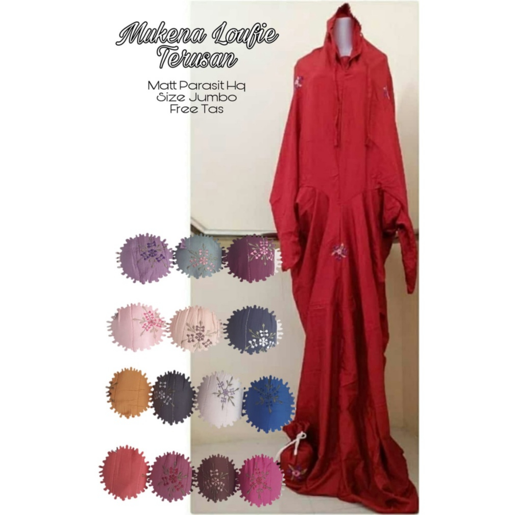 Mukena dewasa model terusan Loufie