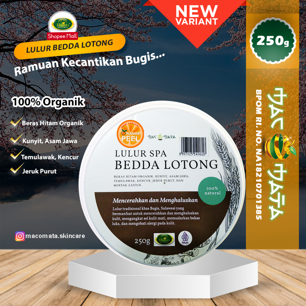 Lulur MACOMATA Rempah Bedda Lotong Basah 250gr - Bedda Lotong Basah MACOMATA - MACOMATA Lulur Bedda 