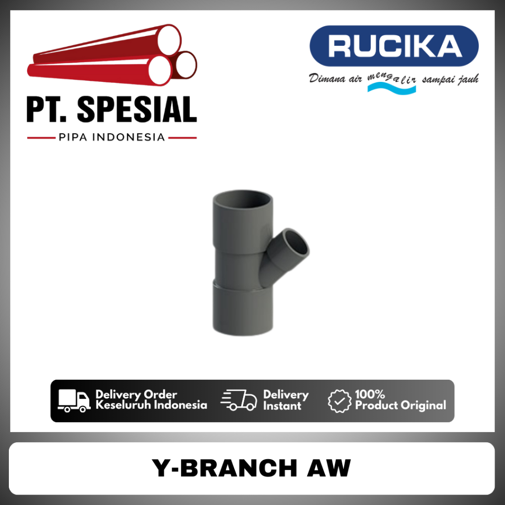 Tee Y AW 4 x 2 Inch PVC Rucika / Vlok Tee Y PVC / Y-Branch PVC / Y Branch AW -12