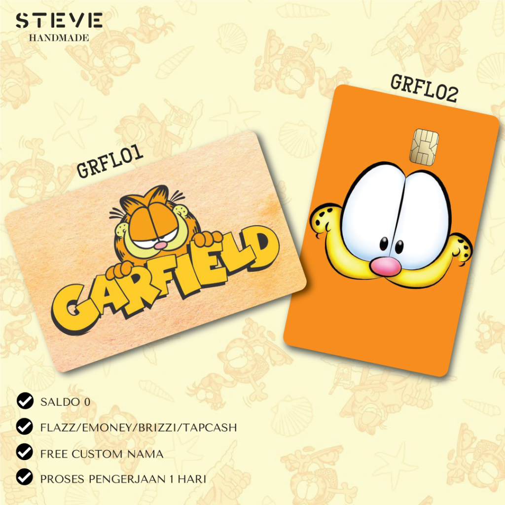 Flazz Gen 2 Emoney Brizzi Tapcash Garfield Custom Nama UV Print