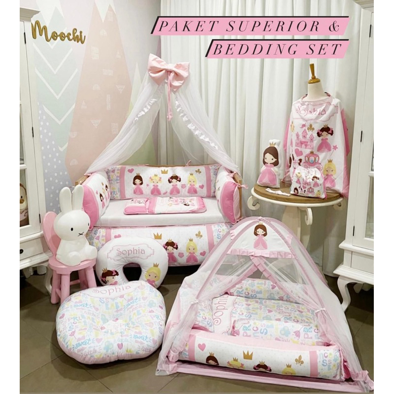 moochi baby bedcover set selimut Bayi blanket newborn princess girl