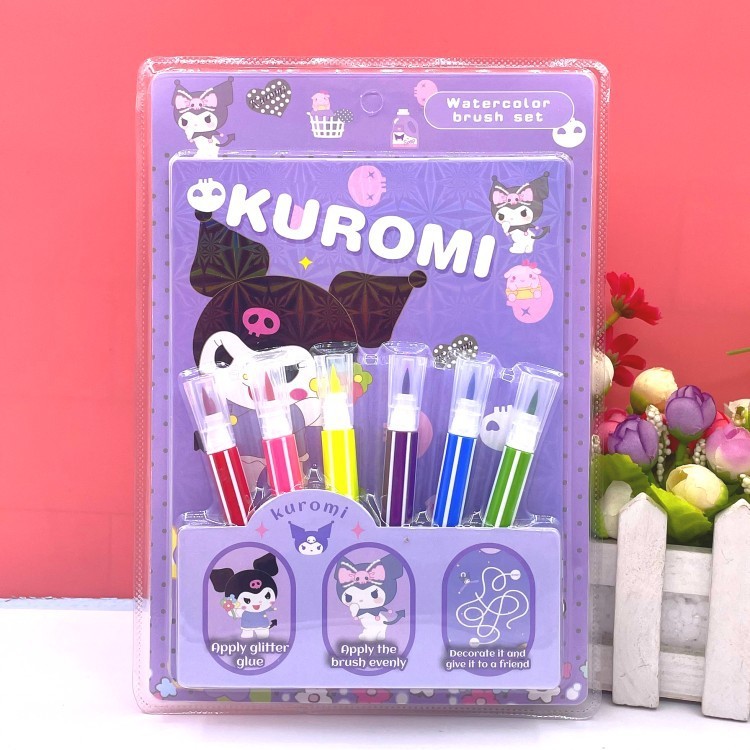 

Adn paint set Buku gambar karakter / Buku mewarnai free WATER color Brush pen premium / paint set