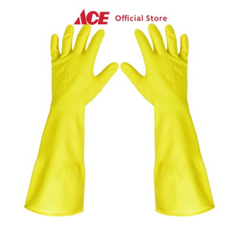 KODE X6J Ace Duraglove Sarung Tangan Panjang Latex Butterfly Ukuran L Kuning Latex Cleaning Hand Glo