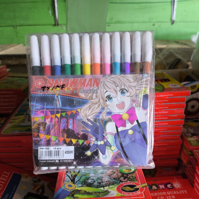 

Spidol warna SNOWMAN 12 warna