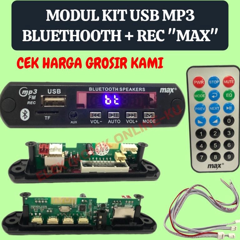 MODUL KIT MP3 USB BLUETHOOTH  REC MAX e H2S5