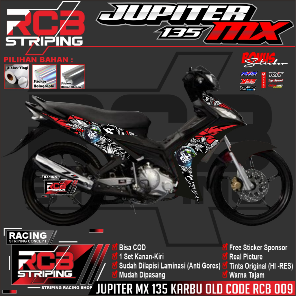 Striping Jupiter Mx 135 KARBU Old - Striping Lis Jupiter Mx 135 KARBU - Mx Old PANDA RACING RCB 009