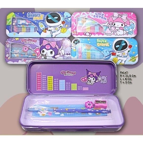 

KOTAK PENSIL KALENG ada ISI ukuran SEDANG/PENCIL CASE / Kotak Pensil Anak Sekolah / Kotak Pensil Lucu