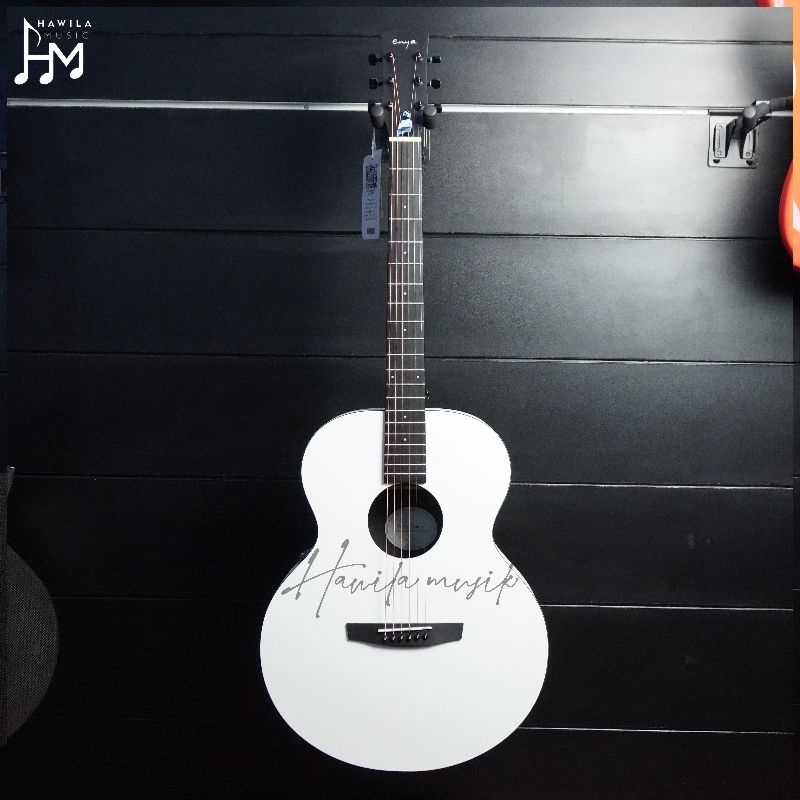 Transacoustic Gitar Akustik Elektrik ENYA X0 EM-Eq SP1 Natural-White EM—> 3/4 Model GS Mini Great fo