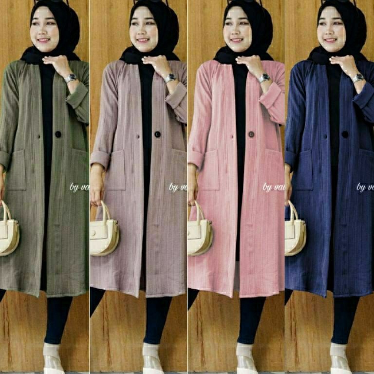 Jaket Knit Rajut Tebal Import Tessa Cardy 5 by Hijab Solo LIVE KODE P7L2