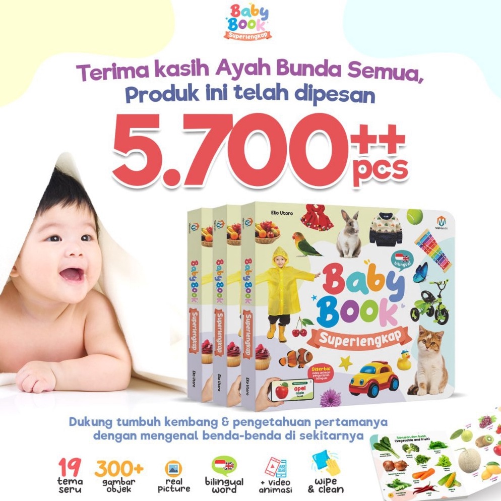 KODE H37K buku soft Baby Book Superlengkap super lengkap sensory newborn journal english series anak