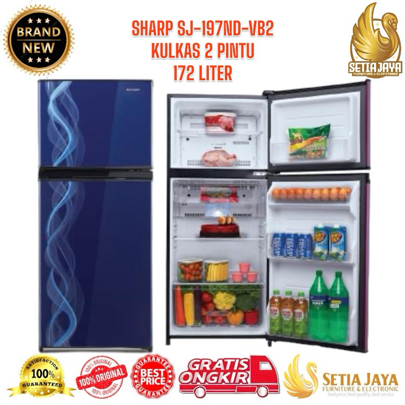 SHARP KULKAS 2 PINTU SJ197ND / KULKAS 2 PINTU SHARP SJ197ND / KULKAS SHARP 2 PINTU SJ197ND