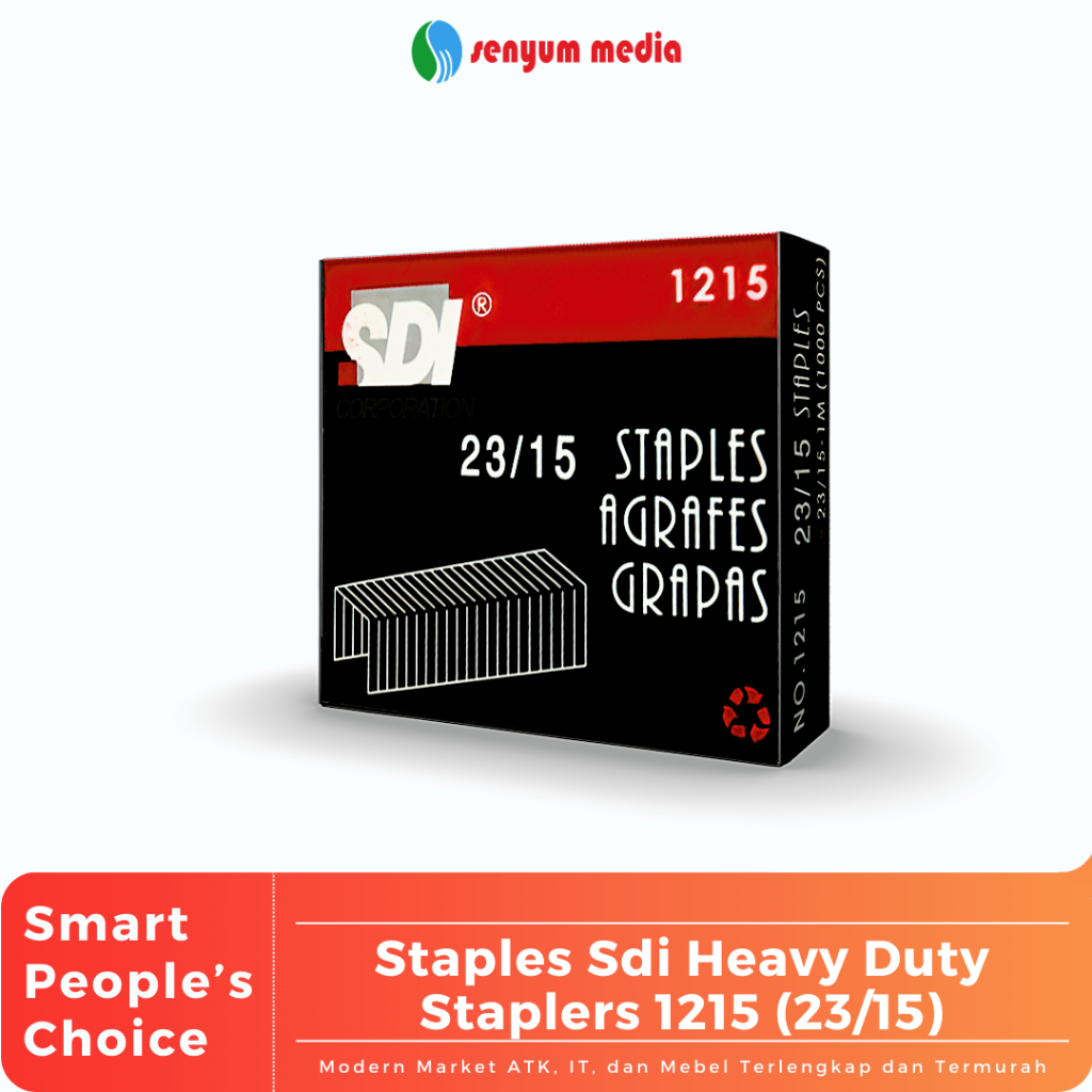 

Staples Sdi Heavy Duty Staplers 1215 (23/15) (1 Pak Isi 1000 Staples) (S:PCS)