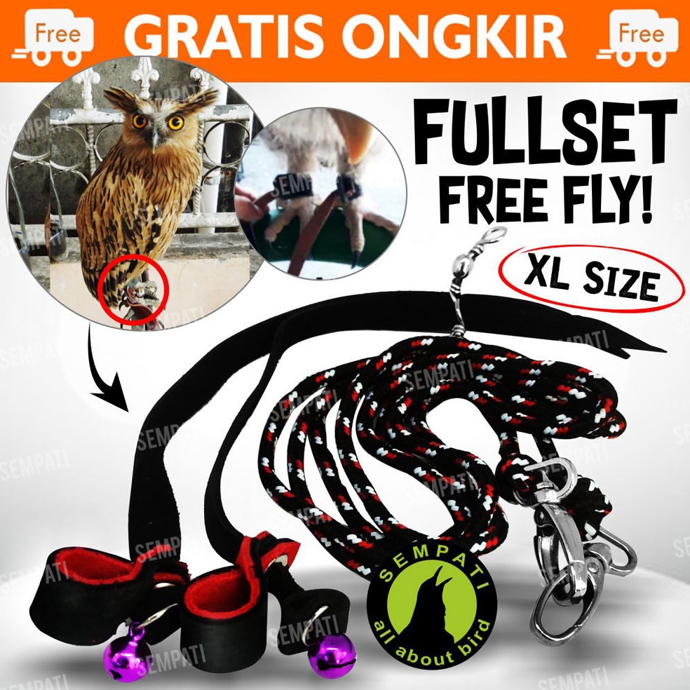 KODE W15V ANKLET CELEPUK UKURAN XTRA LARGE XL ANGKLET CELEPUK TALI KAKI BURUNG HANTU BUFFY FISH OWL 