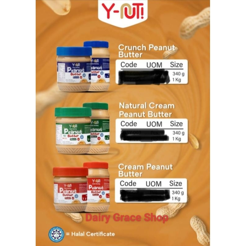 

GFD Selai Kacang Peanut Butter Crunchy Y-nut 1 KG Y-nut Skippy Peanut Butter Selai Kacang Creamy 1