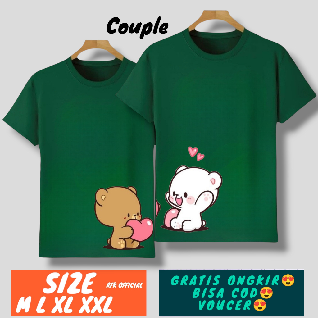 ( isi 2 pcs ) baju couple / kaos couple pasangan / baju kapelan sama pacar 2024 / baju couple pasang