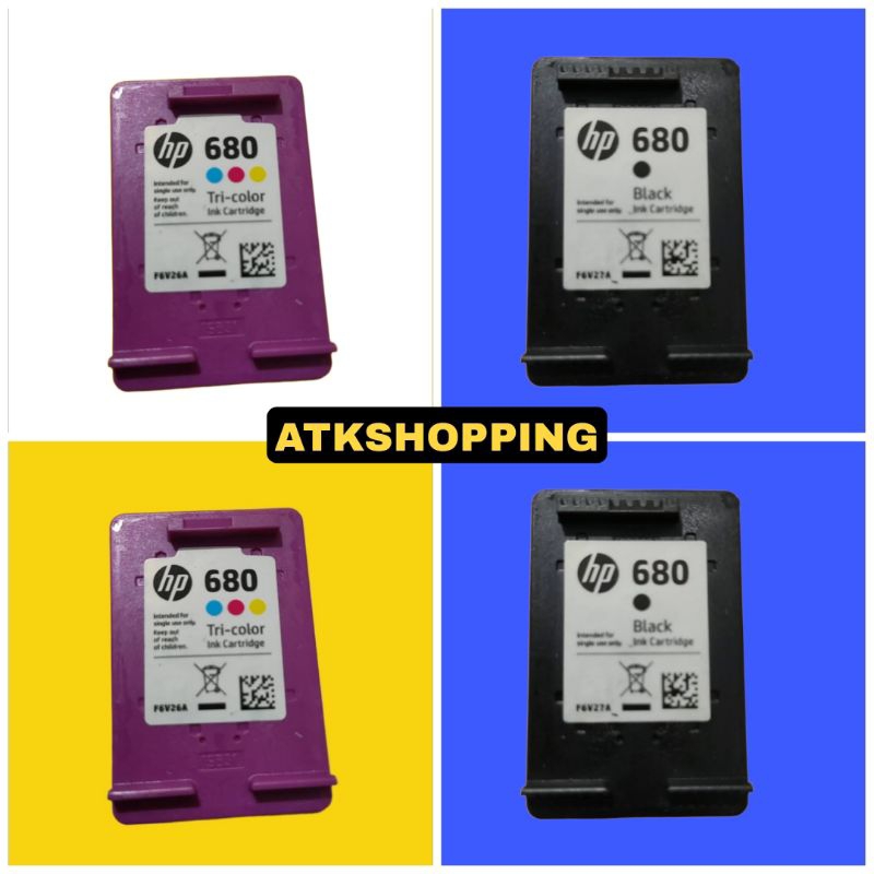 TINTA HP 680 COLOUR BEKAS ORIGINAL NEW