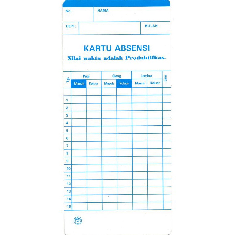 

KARTU ABSENSI WARNA ISI 1 LEMBAR b Y6G3