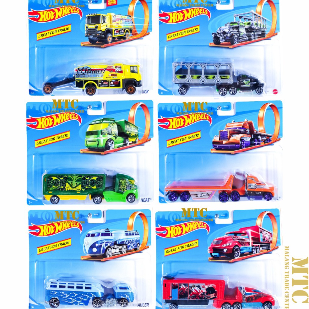 HOT WHEELS TRACK STARS GREAT FOR TRACK  HOT WHEELS TRUCK TRAILER  HOT WHEELS TRUK KODE J6K2