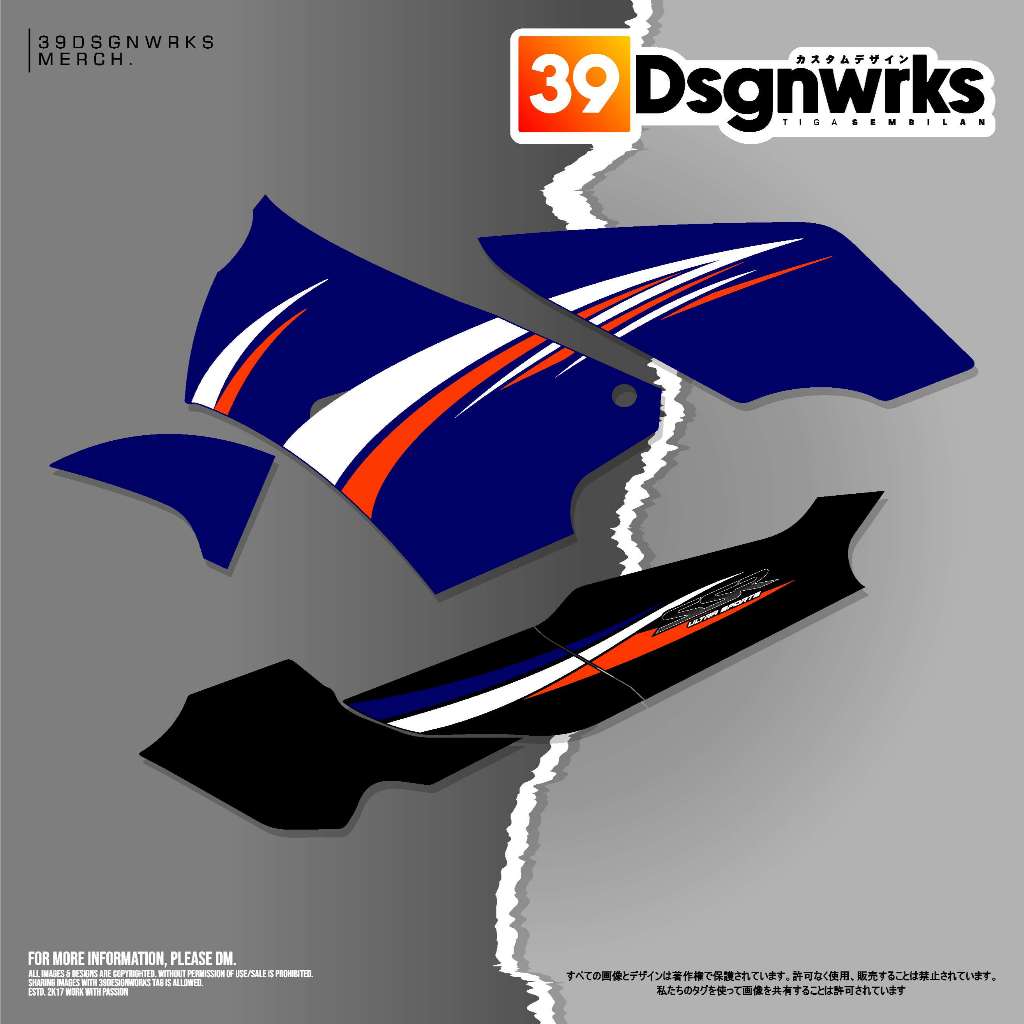 STRIPING CUSTOM SET Kawasaki Ninja 150 SSR Motif CBU Thailand