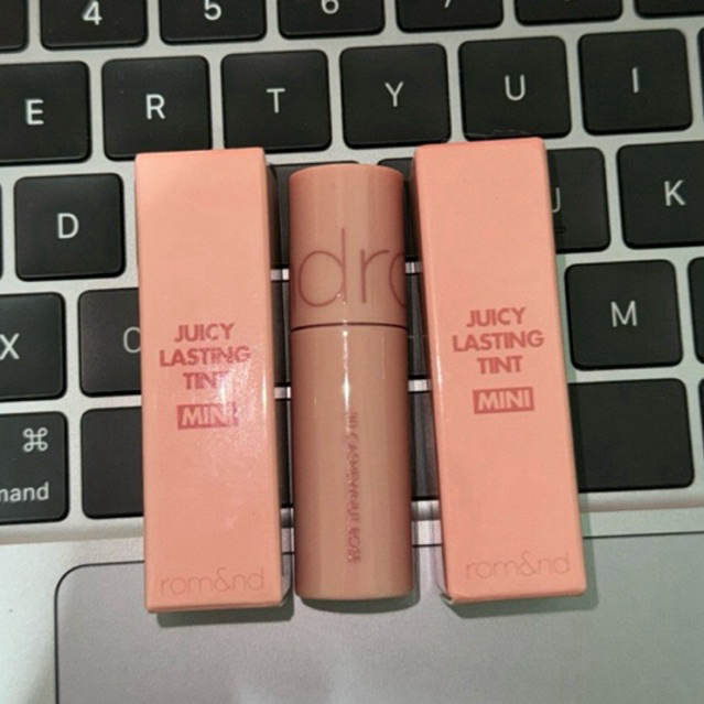 Romand limited mini juicy lasting tint in cashewnut rose (ready)