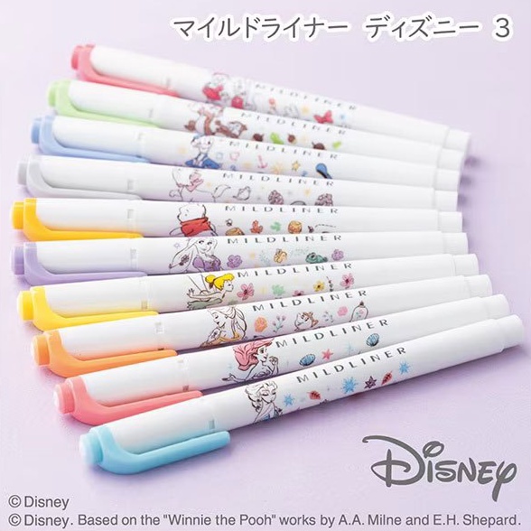 

Zebra Mildliner Disney Princess Ariel Belle Elsa Rapunzel Tinkerbell Marie Mickey Minnie Donald Duck Winnie the Pooh Chip n Dale Double Sided Highlighter Penanda Halaman Limited Edition e HZ2