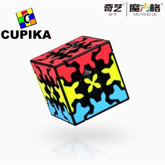 KODE P39Y Rubik 3x3 QiYI Gear SANDWICH Cube 3x3 Black Based Blackbase 3x3