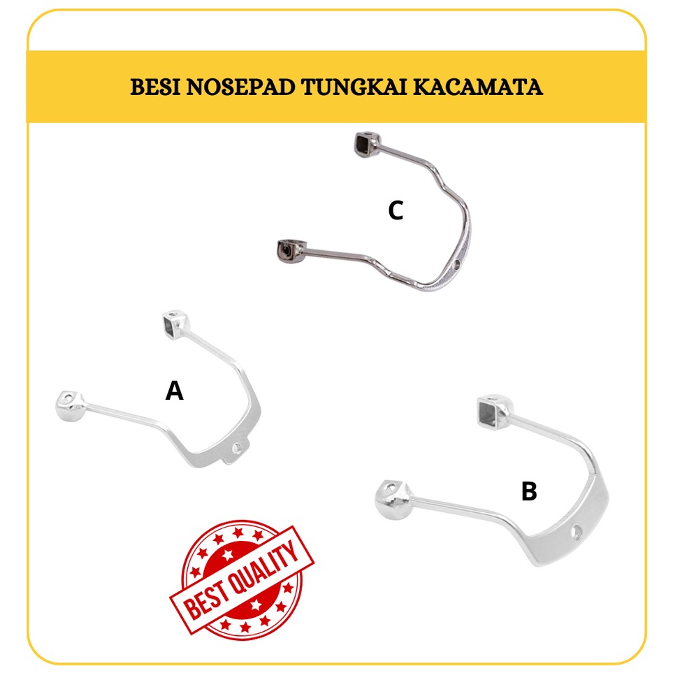 KODE G75U Nose Pad Single Screw Type Slot Bridge Pad Arms Besi Nosepad Tungkai Kacamata Pad Arm Slot