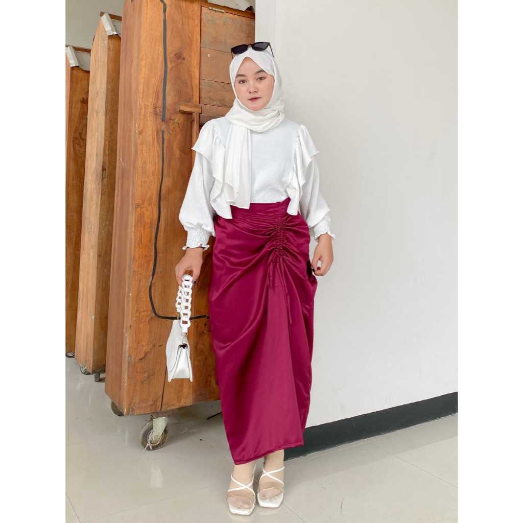 ROK SERUT SATIN ROK SASI SKIRT ROK KOREA TERLARIS
