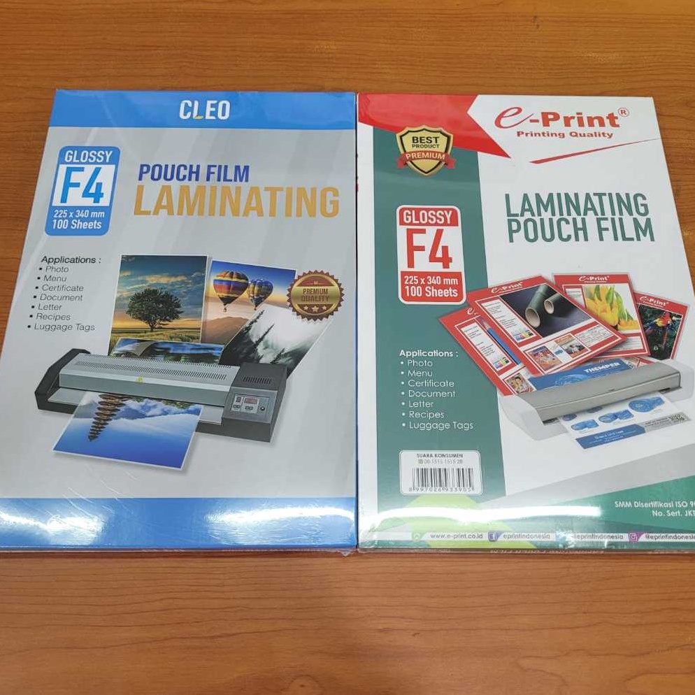 

KODE M9B Plastik Laminating Laminating Film A4 F4 Merek EPrint Cleo Isi 1 Lembar