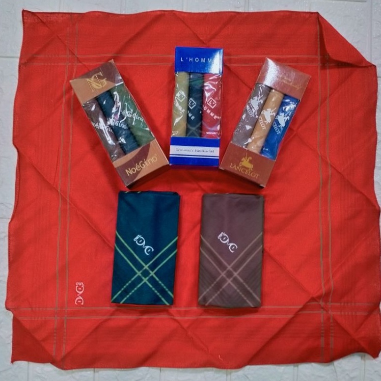 KODE F16G 1 Box Isi 3 Pcs Sapu Tangan Pria Kantoran  Sapu Tangan Pengantin baru OWL LHOMME  SAPU TAN