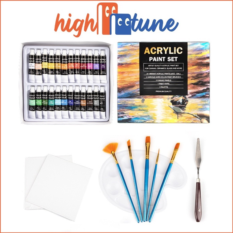 

Hightune Acrylic paint set Cat Akrilik Set 1224 Warna 1ml Lukis Kanvas Maries Acrylic DasarPrimer i I4I5