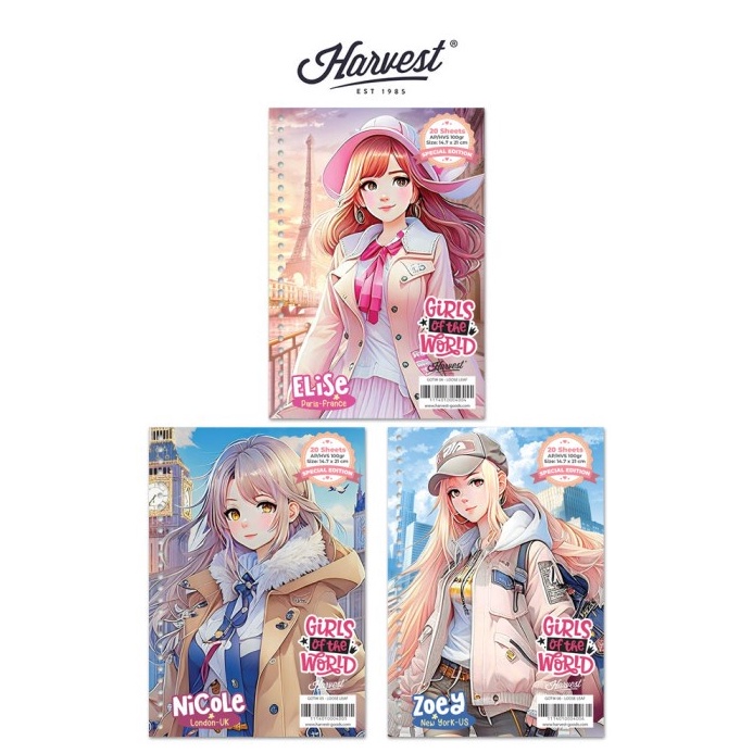 

TERBATAS Loose Leaf Kertas Binder Harvest A5 Girls of The World isi 3 West