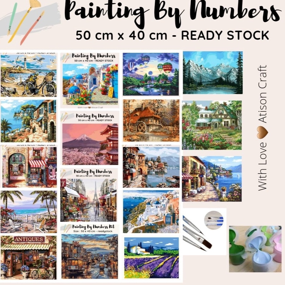 

PAINTING BY NUMBERS KIT ready jakarta ocean series b V3H3