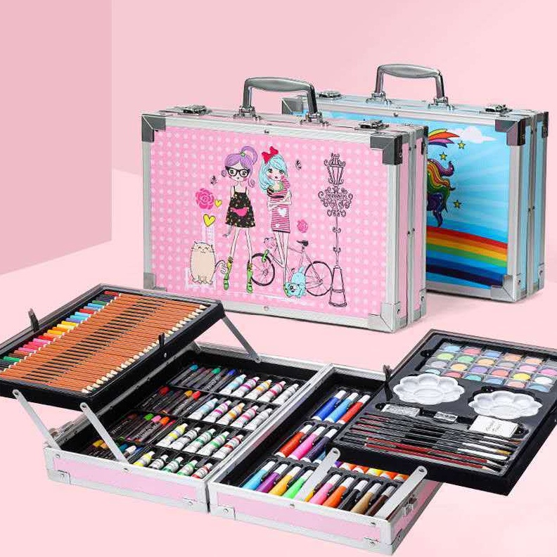 

145 pcs Pensil Warna Anak Case Art Color Brush Krayon Painting Set y I4W7