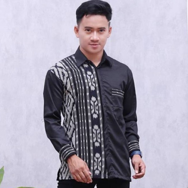 Kombinasi Kemeja Panjang Pria Kerah Kemeja Tenun Kondangan Kemeja pria Formal Kemeja Casual ikat tro