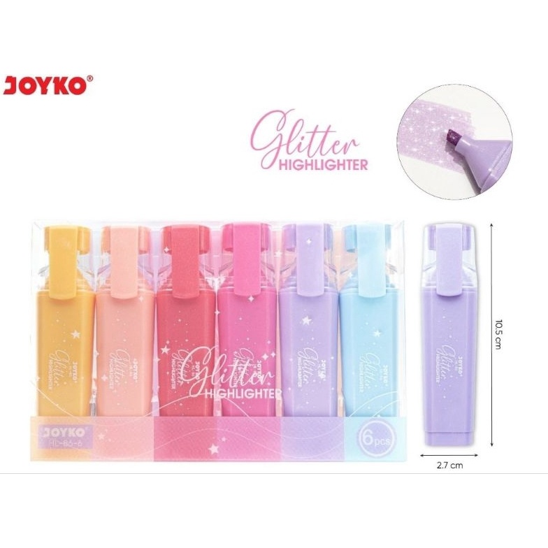 

Highlighter Glitter Joyko HL866 Penanda Isi 6 Warna x X8F6