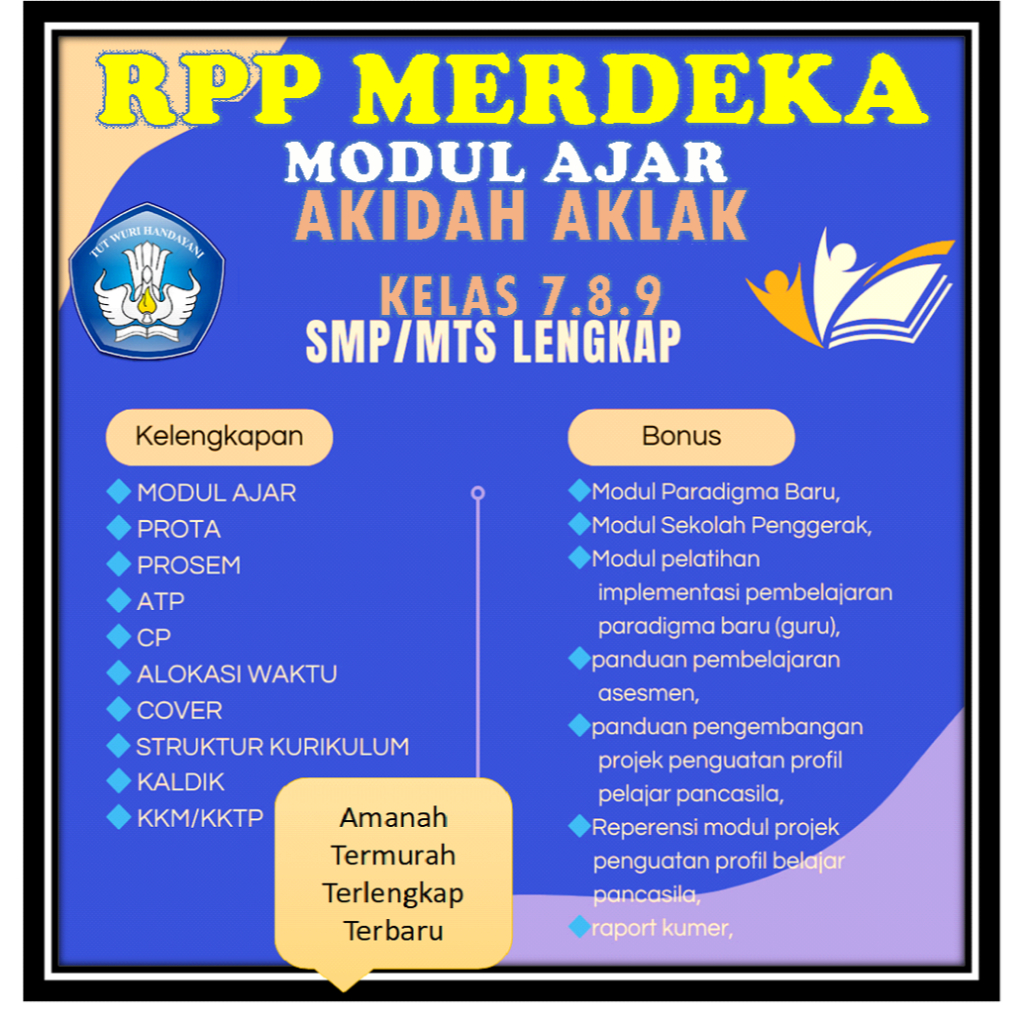 

Perangkat Ajar AKIDAH AKHLAK Kelas 7.8.9. SMP/MTs Kurikulum Merdeka Lengkap