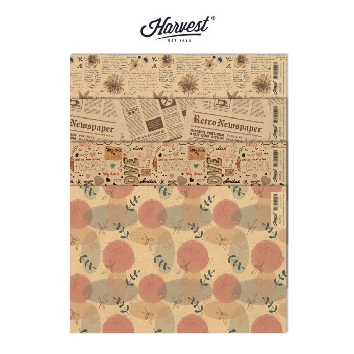 

MAKSIMAL Kertas Kado Harvest Wrapping Paper Brown Kraft Fancy Paket isi 4