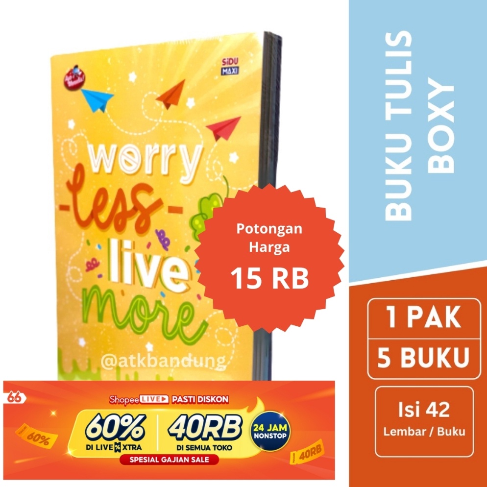 

Sinar Dunia Buku Tulis SIDU MAXI Ukuran Boxy B5 42 Lembar Jual Pak isi 5 g N3R5