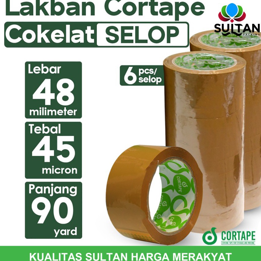 

Lakban Cortape Coklat 48 mm x 9 yard Setara Daimaru 1 Selop d N6Y5