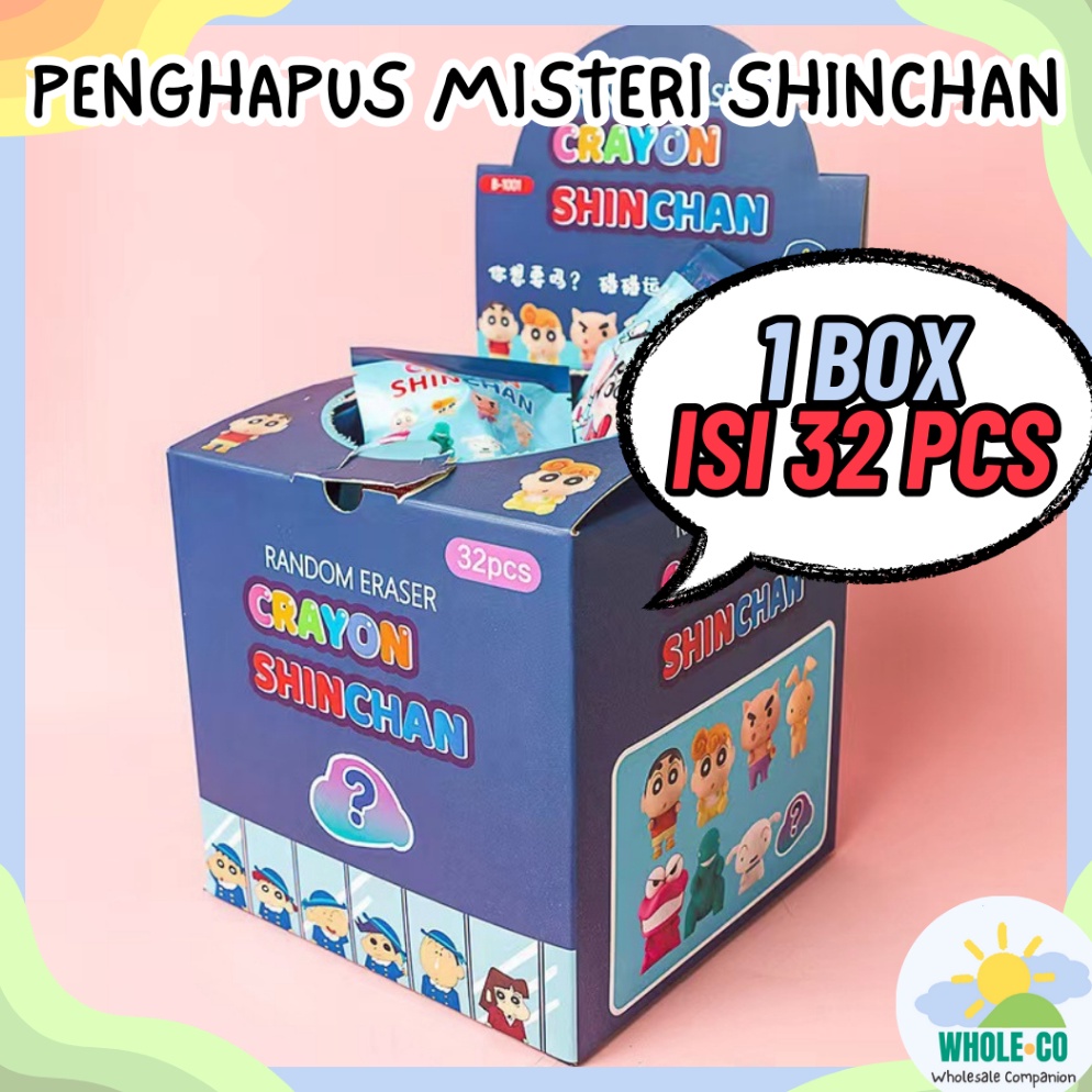 

1 BOX ISI 32 PCS Penghapus Misteri Paket Shinchan Premium Karakter Crayon Manga Kartun Minggu Pagi Lucu Unik Imut Termurah Grosir Cod B11 q Q4G7