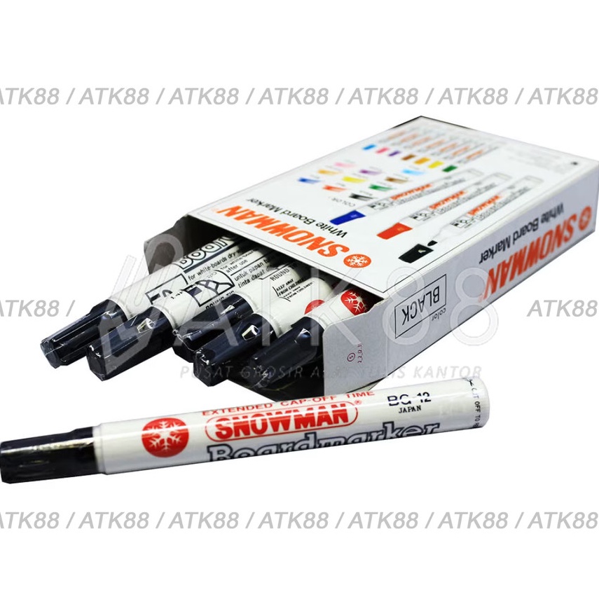 

1 BOX Spidol Papan Tulis Whiteboard BG12 Snowman 12pcs c F1U5