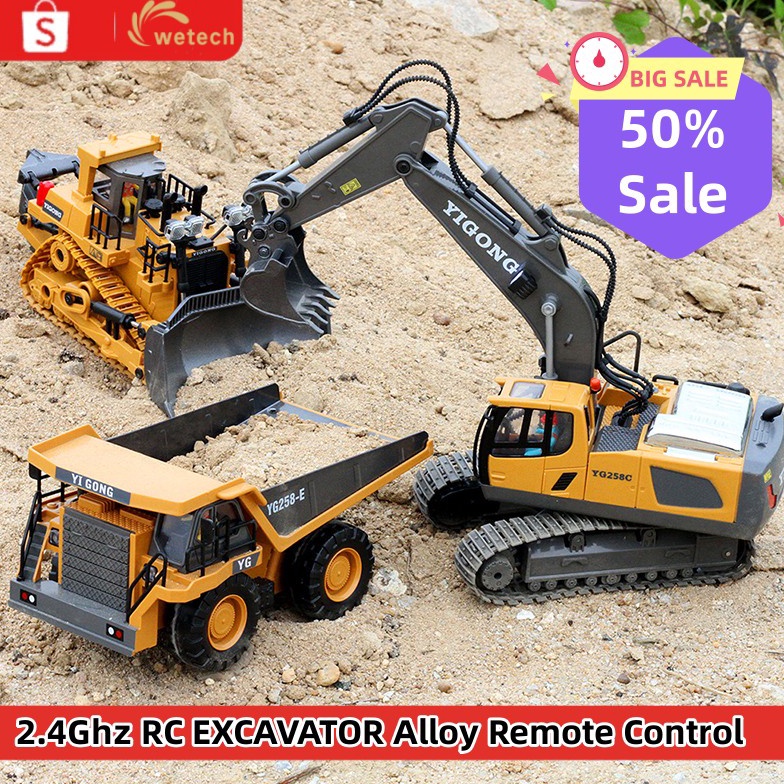 WETECH Excavator Remote Control 11 Saluran RC Excavator 4WD 24Ghz Remote Control Mainan RC Truck RC 