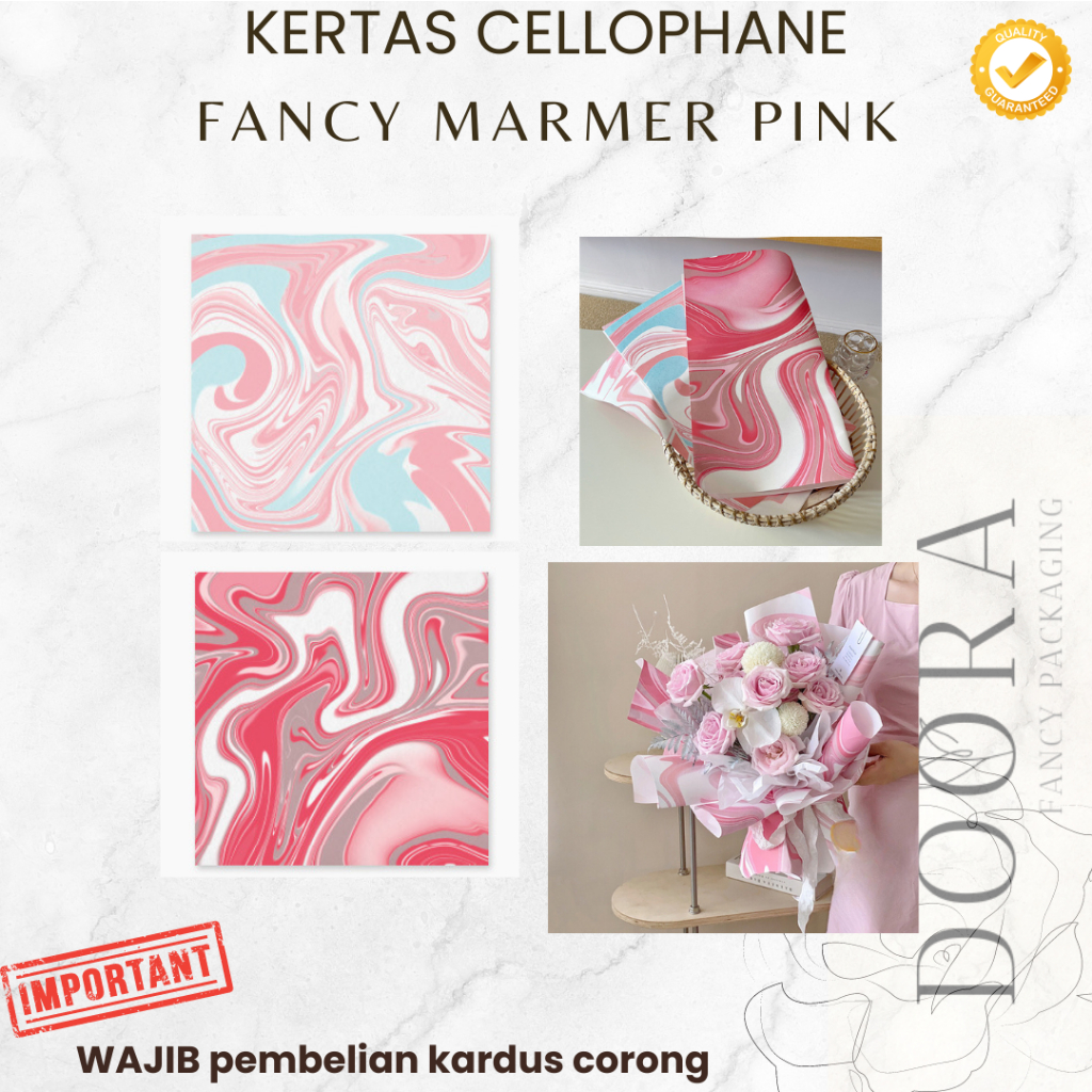 

Kertas Buket Bunga Fancy Marmer Pink