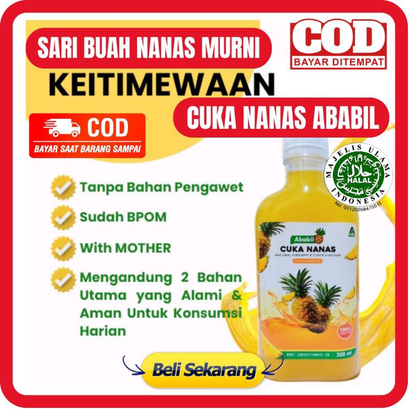 

[BISA COD] CUKA NANAS ABABIL 300 ML - CUKA NANAS PERASAN PERTAMA CUKA NANAS MURNI CUKA NANAS UNTUK DIABETES