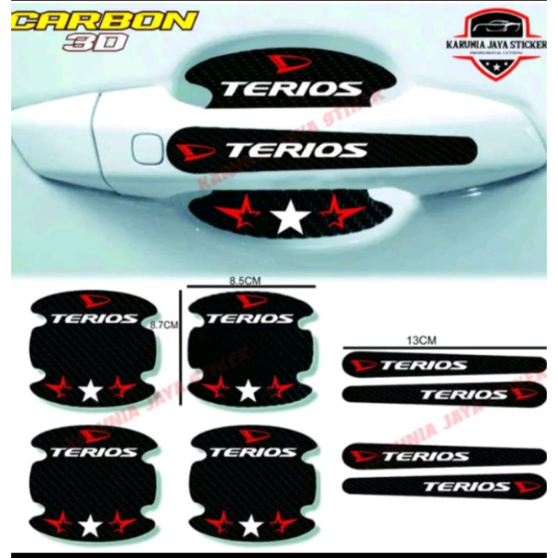 8pcs sticker carbon handle mobil DAIHATSU TERIOS pelindung gagang pintu mobil universal