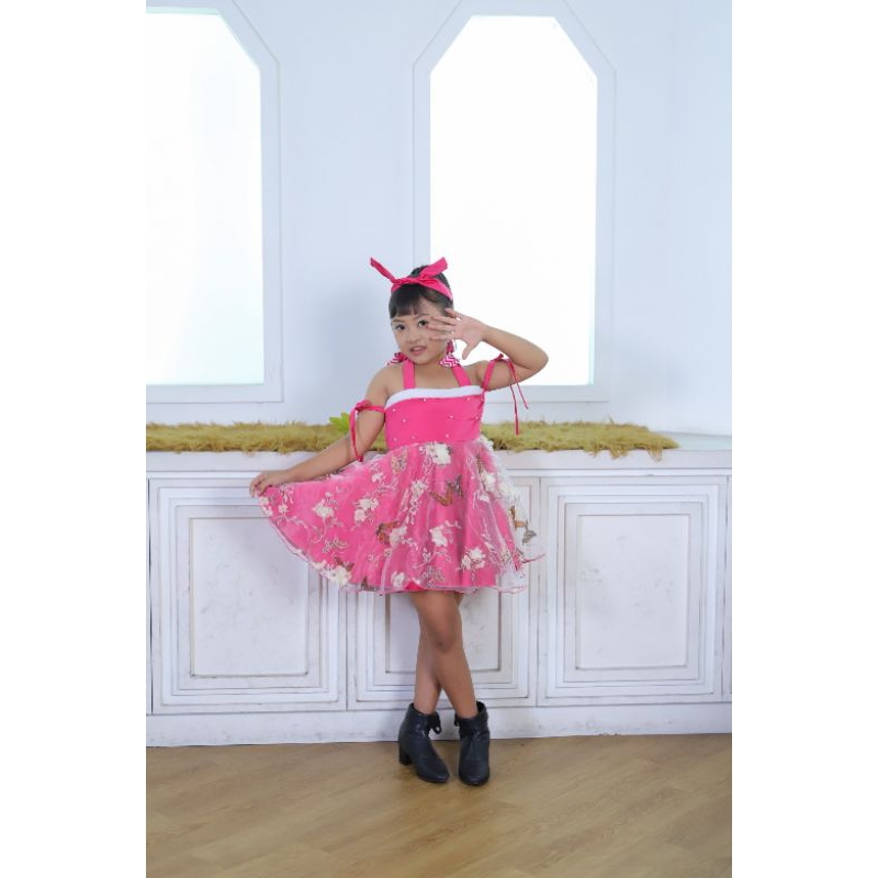 SEWA BAJU FASHION SHOW ANAK DRESS CASUAL VALENTINE/PINK